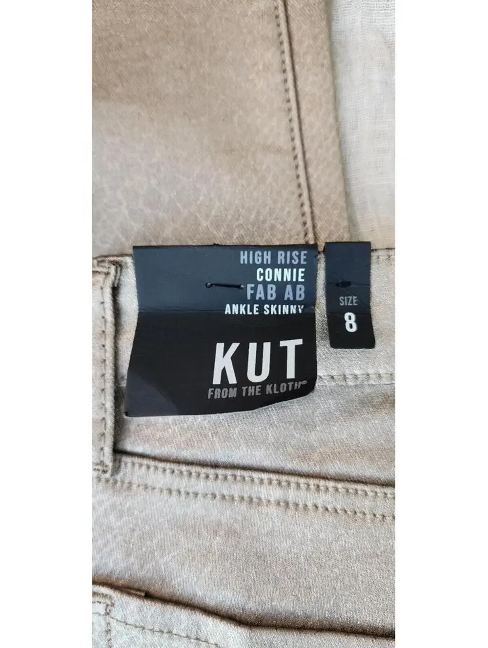 NWT Kut From The Kloth Connie Fab Ab High Rise Ankle Skinny Jeans Size 8 Beige - Picture 9 of 11